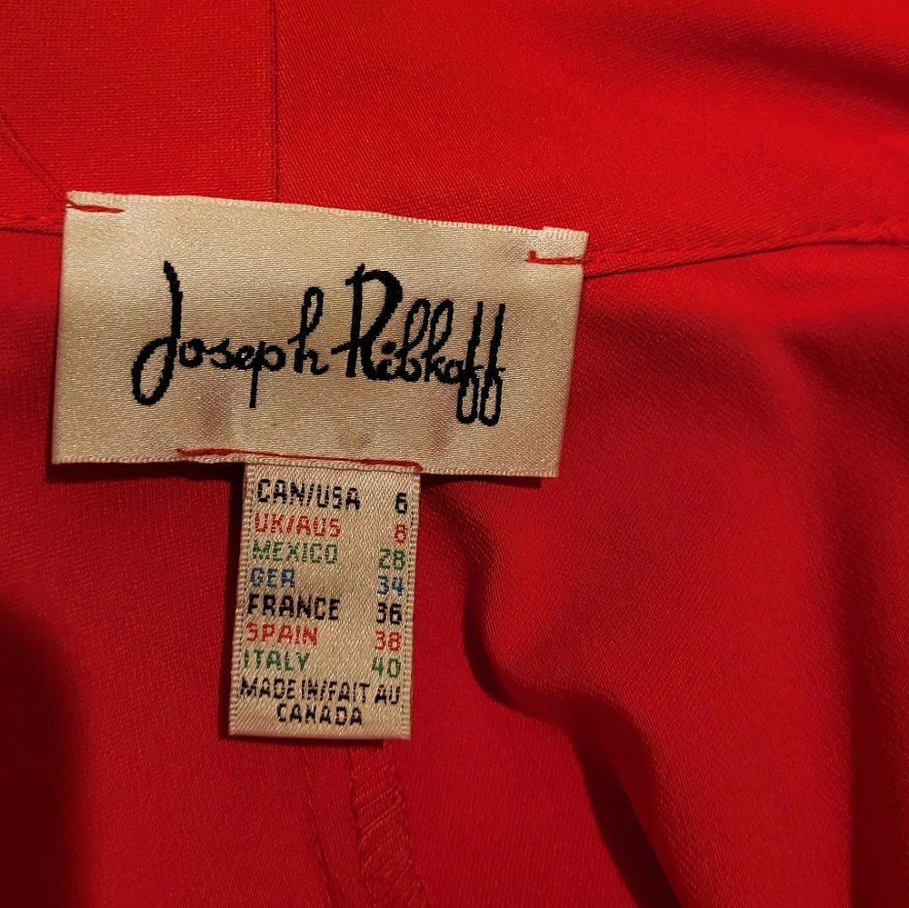 87. Joseph Ribkoff Red Zip Up Jacket - Size 6 - Picture 6 of 6